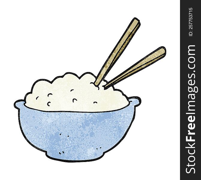 Textured Cartoon Bowl Of Rice