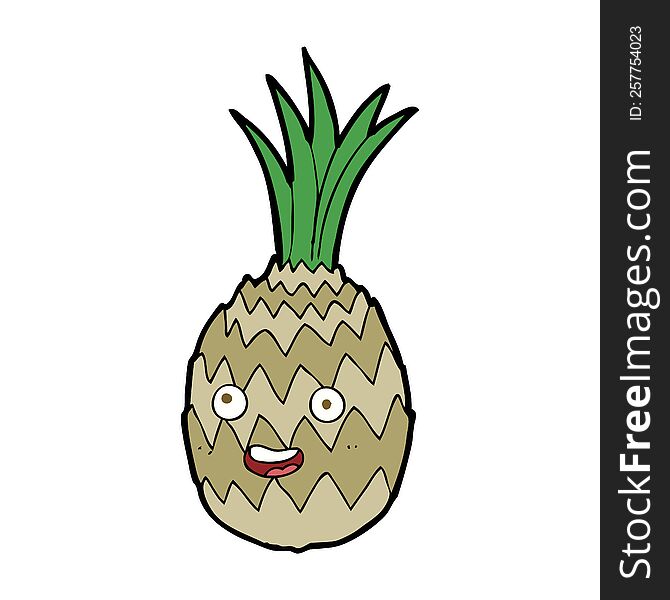 Cartoon Happy Pineapple