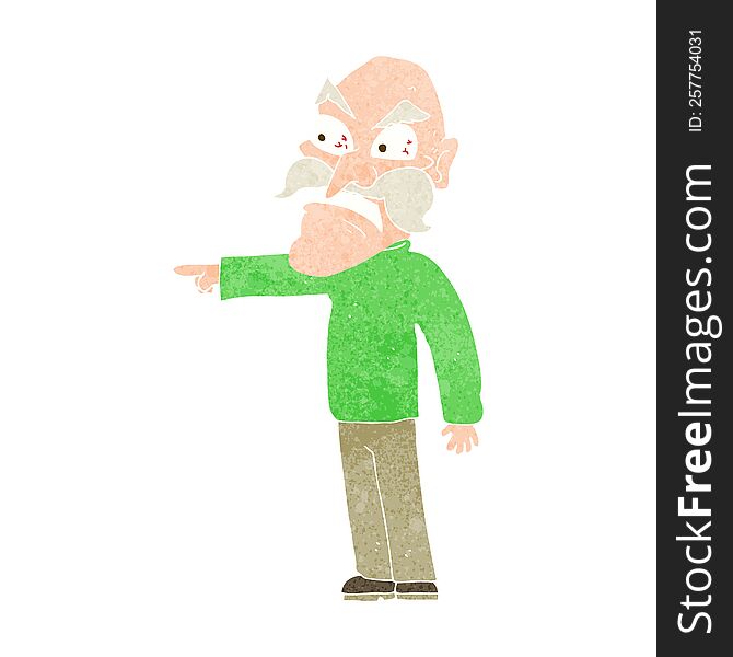 cartoon furious old man