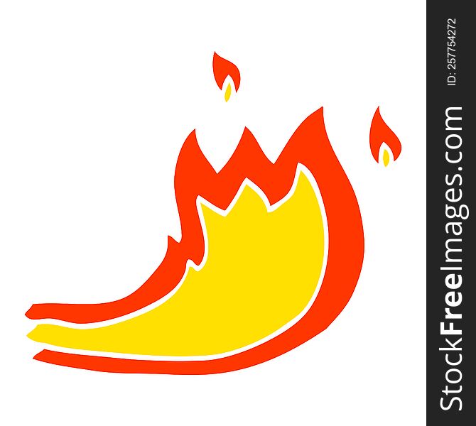 flat color illustration cartoon fire flame