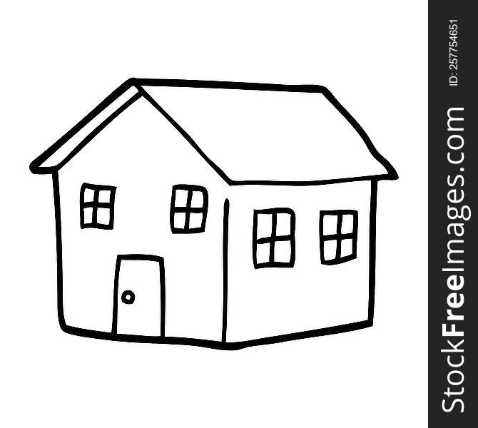 line drawing cartoon traditional house