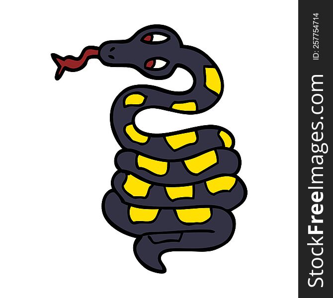 cartoon doodle poisonous snake