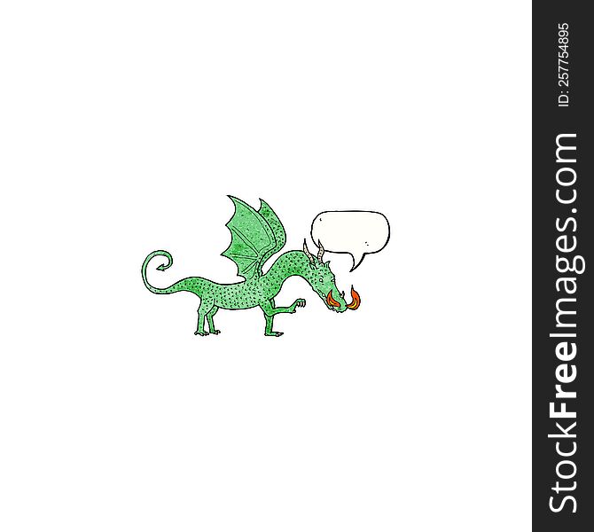cartoon dragon with speech bubble