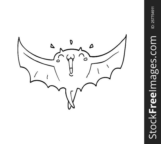 Cartoon Happy Vampire Bat