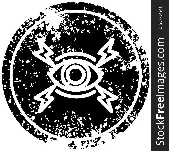 mystic eye distressed icon symbol