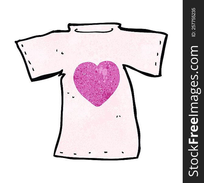 cartoon tee shirt printed with love heart. cartoon tee shirt printed with love heart