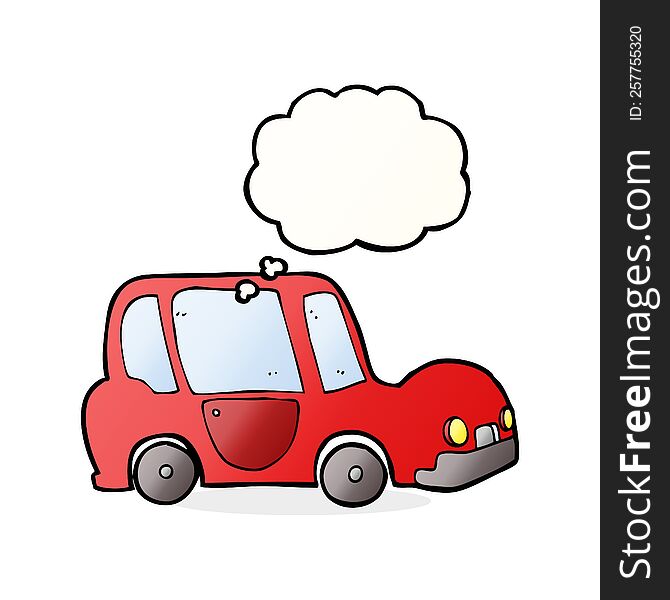 Cartoon Car With Thought Bubble