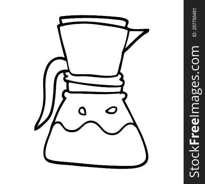 line drawing cartoon filter coffee