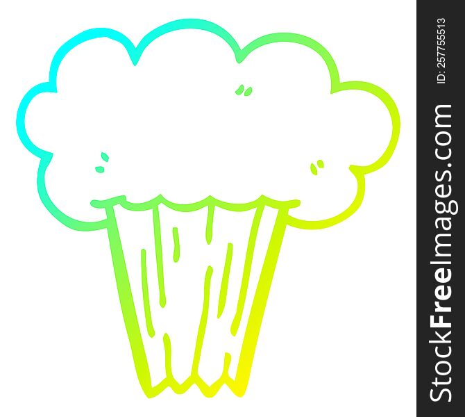 Cold Gradient Line Drawing Cartoon Carrot Cake