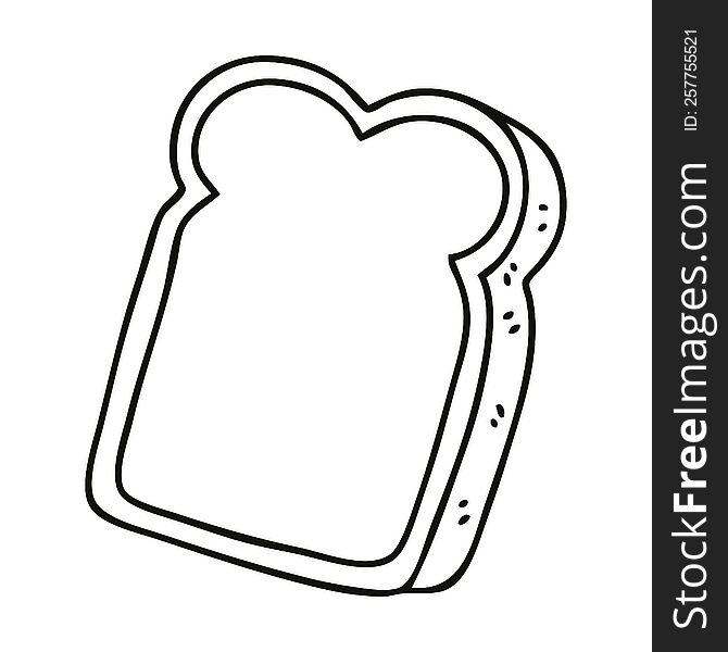 Quirky Line Drawing Cartoon Slice Of Bread