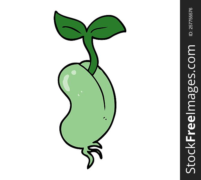 cartoon sprouting seed