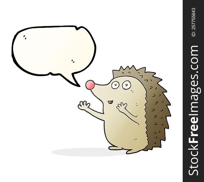 Speech Bubble Cartoon Cute Hedgehog