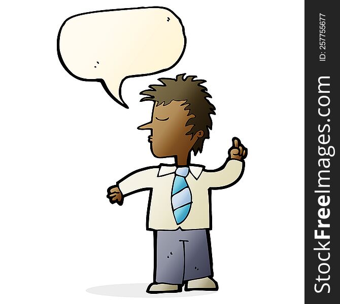 Cartoon Man Making His Point With Speech Bubble