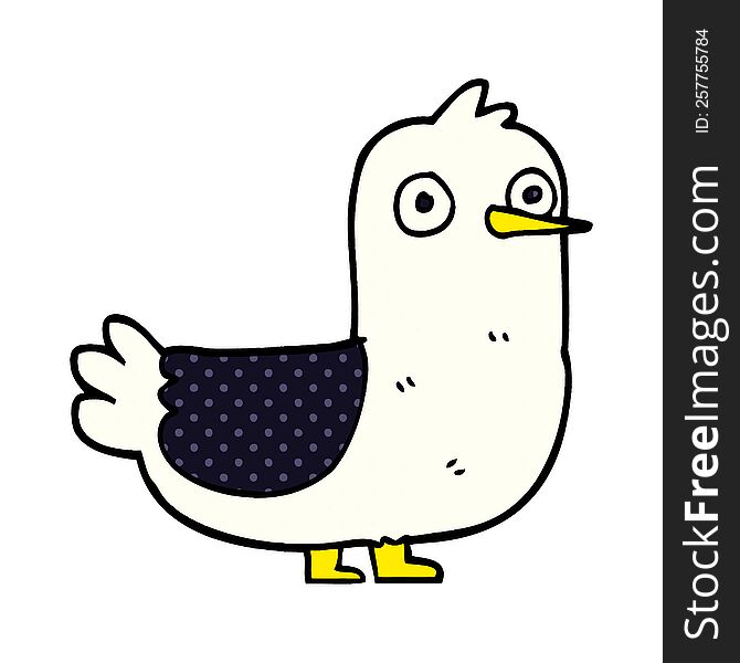 cartoon doodle seagull