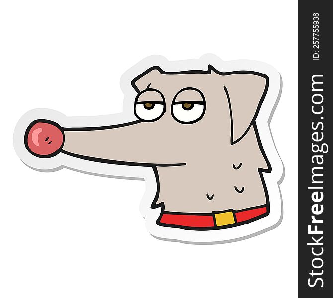 sticker of a cartoon dog with collar