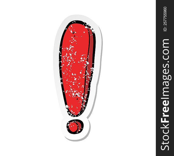 Retro Distressed Sticker Of A Cartoon Exclamation Mark