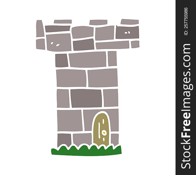 Cartoon Doodle Castle Tower