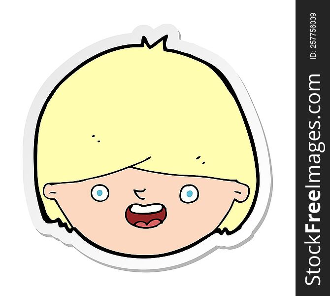 Sticker Of A Cartoon Happy Face