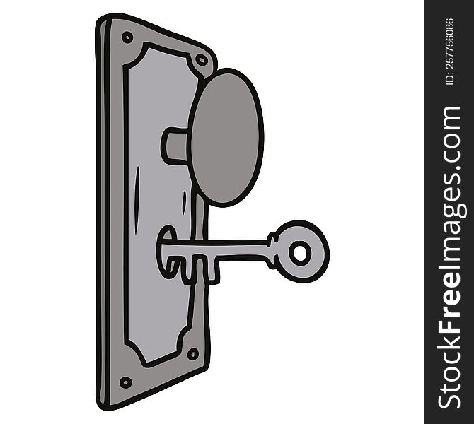 Cartoon Doodle Of A Door Handle