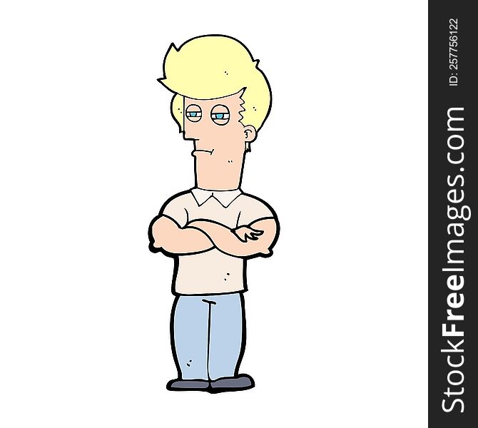 Cartoon Man With Folded Arms