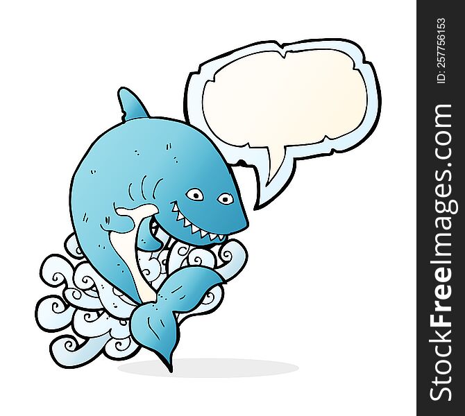 cartoon shark with speech bubble