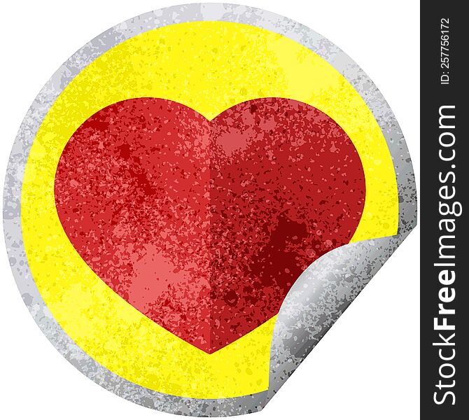 heart symbol graphic vector illustration circular sticker. heart symbol graphic vector illustration circular sticker