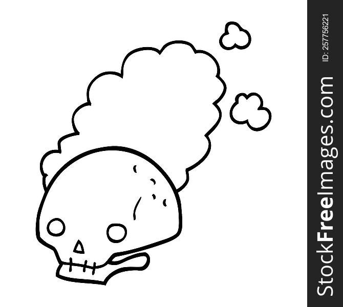 Cartoon Dusty Old Skull