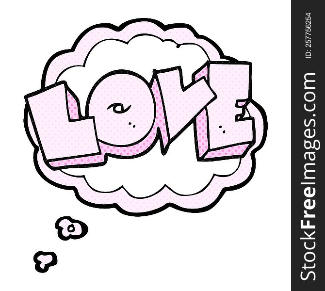 Thought Bubble Cartoon Love Sign