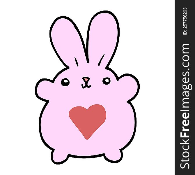 Cute Cartoon Rabbit With Love Heart