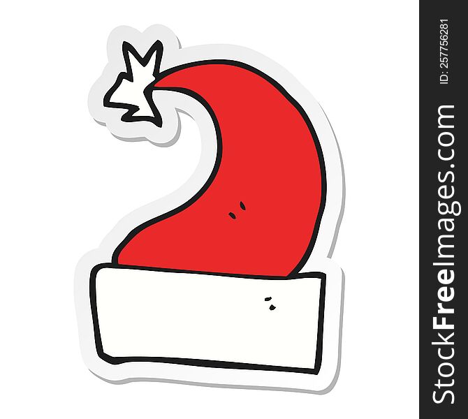Sticker Of A Cartoon Christmas Hat