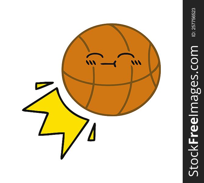 cute cartoon of a basketball. cute cartoon of a basketball