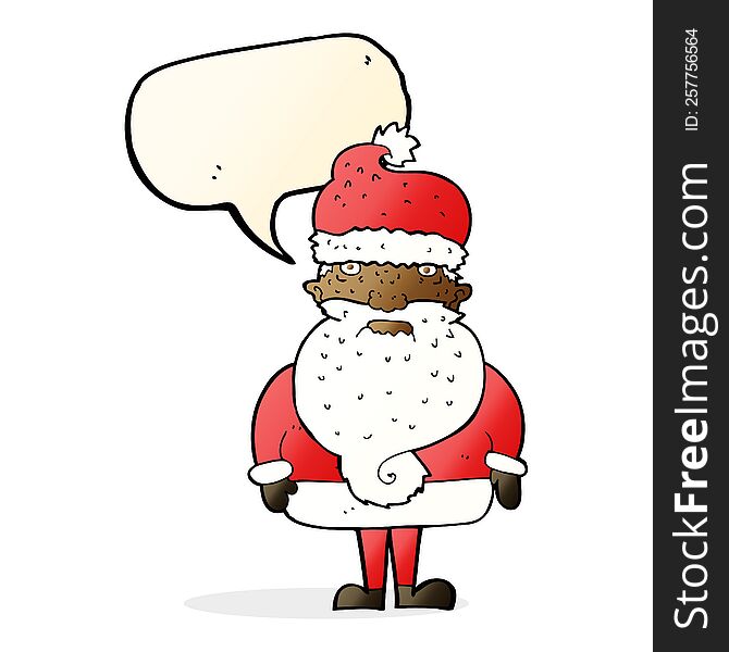 Cartoon Santa Claus With Speech Bubble