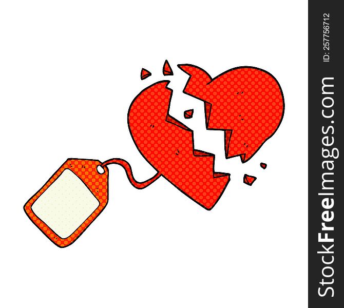 Cartoon Luggage Tag On Broken Heart