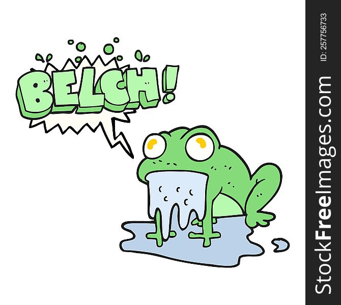 freehand drawn speech bubble cartoon gross little frog