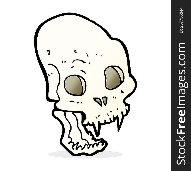 cartoon spooky vampire skull