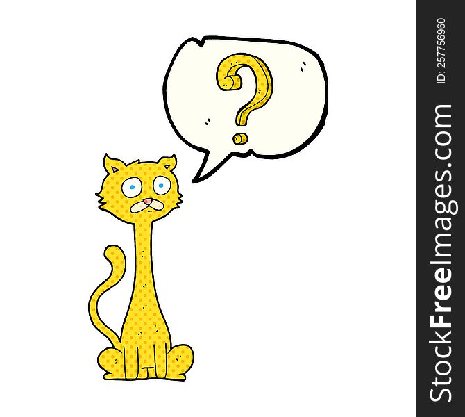 Comic Book Speech Bubble Cartoon Curious Cat