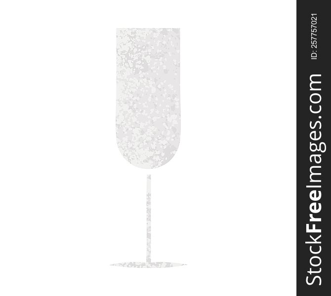 Retro Illustration Style Cartoon Champagne Flute