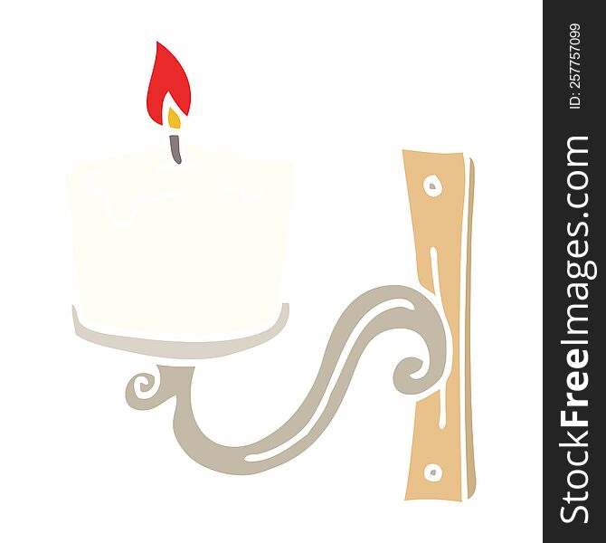 flat color illustration cartoon old candle holder