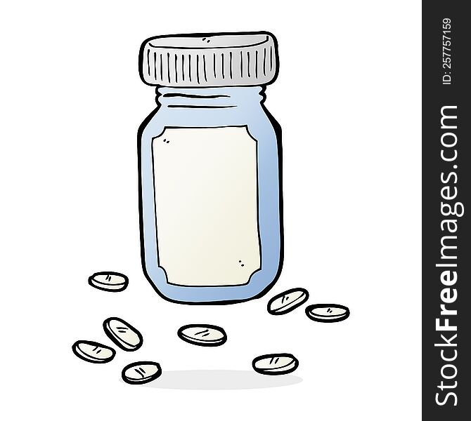 cartoon jar of pills