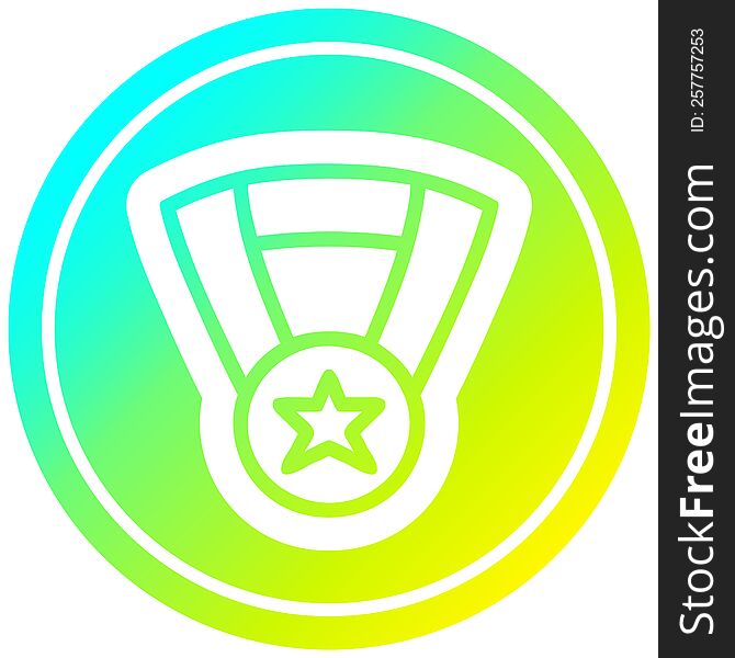 medal award icon with cool gradient finish. medal award icon with cool gradient finish