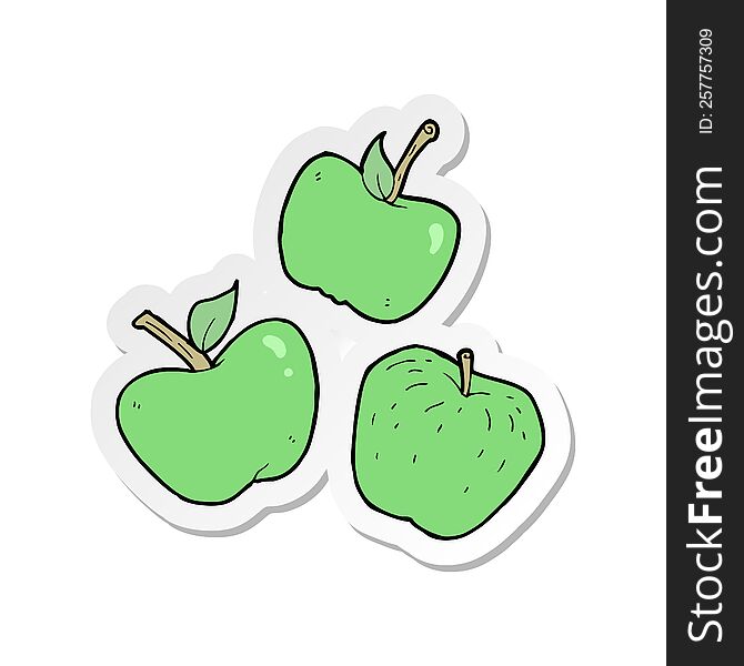 sticker of a cartoon healthy apples