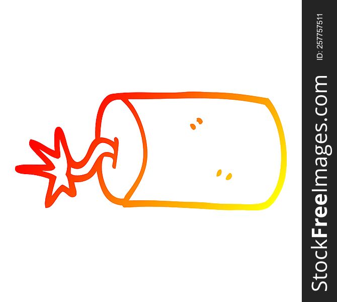 warm gradient line drawing of a cartoon dynamite