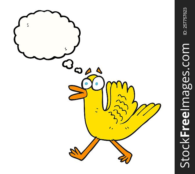 Thought Bubble Cartoon Flapping Duck