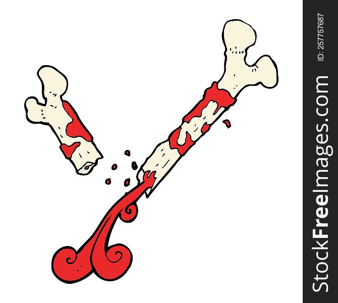 gross broken bone cartoon