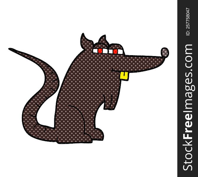 freehand drawn cartoon evil rat