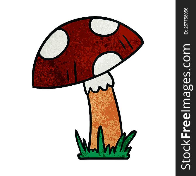 hand drawn textured cartoon doodle of a toad stool