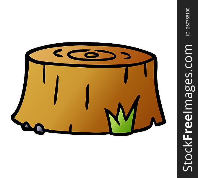 hand drawn gradient cartoon doodle of a tree log