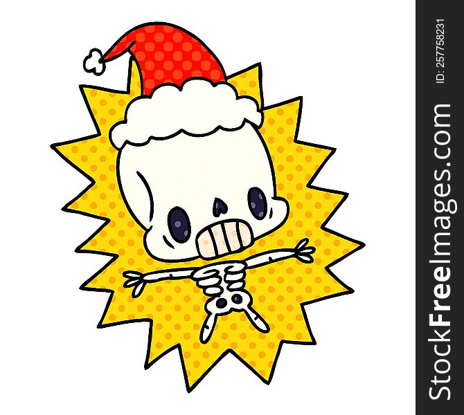 Christmas Cartoon Of Kawaii Skeleton