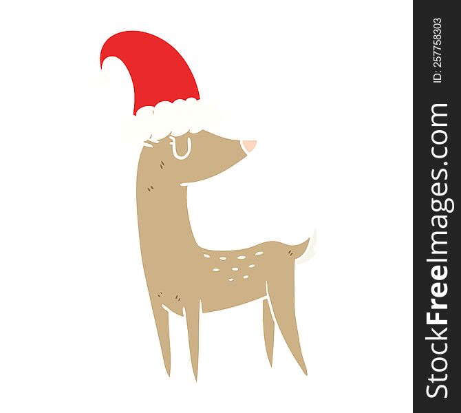 flat color style cartoon christmas reindeer