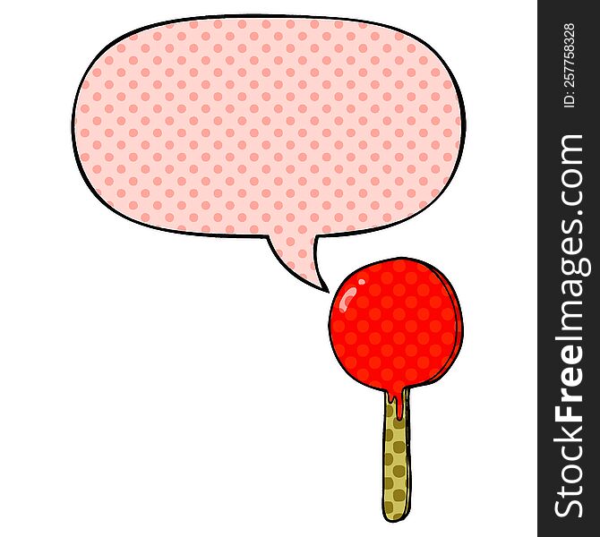 Cartoon Lollipop And Speech Bubble In Comic Book Style